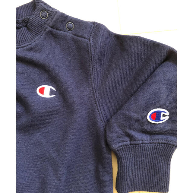 Champion(チャンピオン)の【新品未使用】チャンピオン トレーナー ワンピース 80 ネイビー キッズ/ベビー/マタニティのベビー服(~85cm)(トレーナー)の商品写真