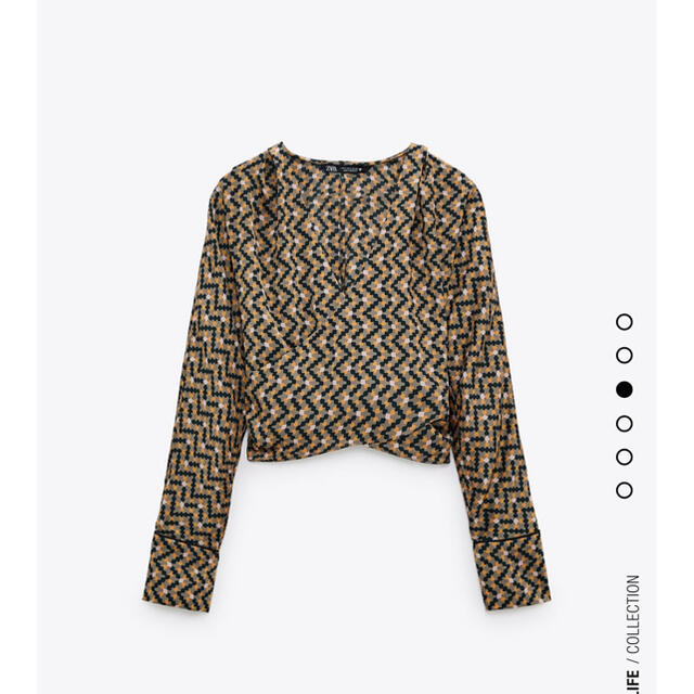 ZARA(ザラ)のZARA 幾何学模様トップス　M レディースのトップス(カットソー(長袖/七分))の商品写真