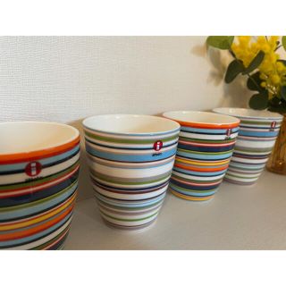 イッタラ(iittala)の【送料込み】イッタラ/オリゴマグ ベージュ&オレンジ4個セット(グラス/カップ)