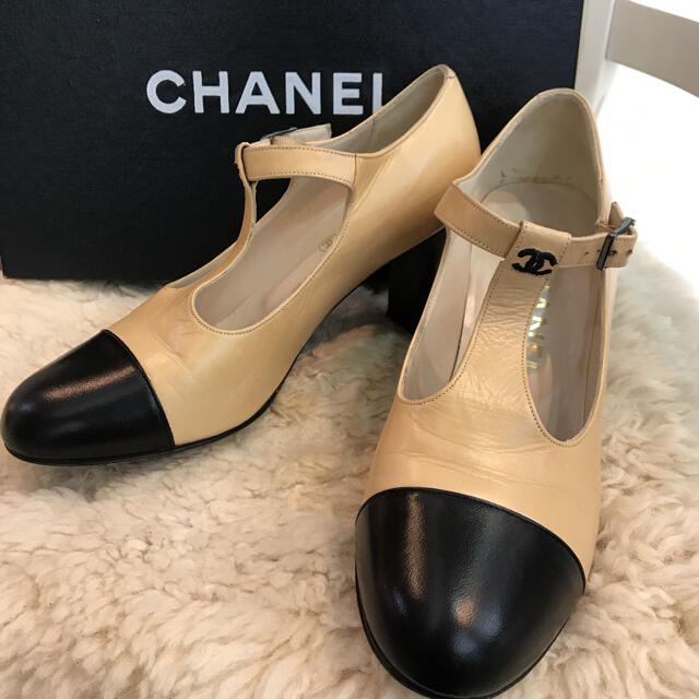 CHANEL パンプス　バイカラー　ココマーク