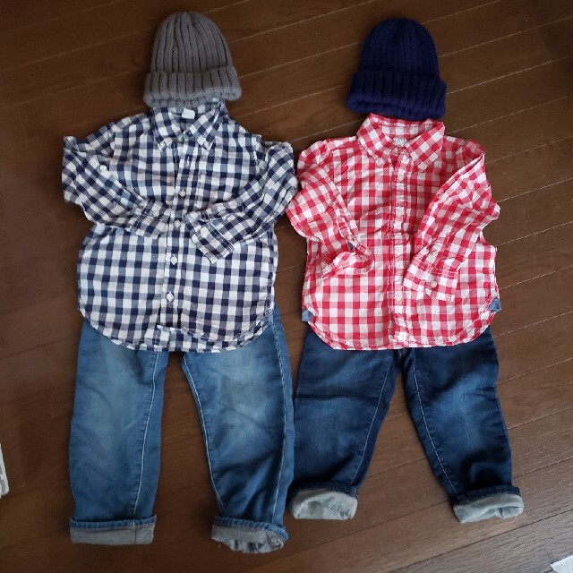 babyGAP(ベビーギャップ)のcat様専用　babyGAP　GU　兄弟100、105セット キッズ/ベビー/マタニティのキッズ服男の子用(90cm~)(パンツ/スパッツ)の商品写真