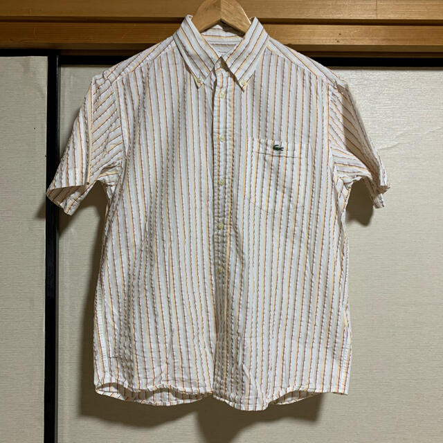 日本製 LACOSTE S/S stripe B.D shirtsシャツ