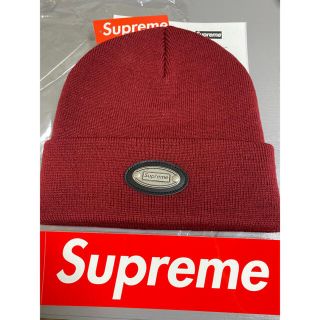 シュプリーム(Supreme)の2019 Supreme Metal Plate Beanie バーガンディ(ニット帽/ビーニー)