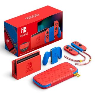 ニンテンドースイッチ(Nintendo Switch)の新品未使用品　Nintendo switch マリオレッド×ブルーセット(家庭用ゲーム機本体)