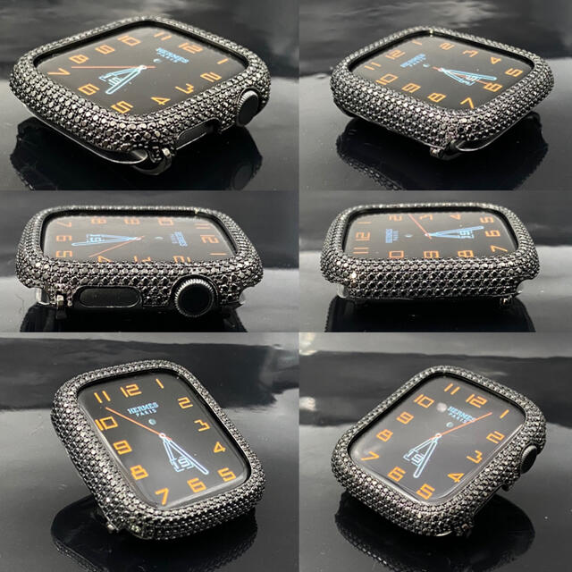 Apple Watch(アップルウォッチ)のアップルウォッチ用カスタムセット⚫︎ブラックベルトティファニーブルーレザーベルト メンズの時計(レザーベルト)の商品写真