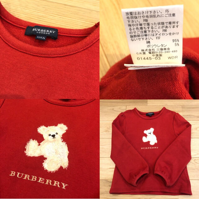 BURBERRY(バーバリー)のはちむー様専用!【良品】バーバリーロンドン トレーナー+パンツ セット 120 キッズ/ベビー/マタニティのキッズ服女の子用(90cm~)(Tシャツ/カットソー)の商品写真