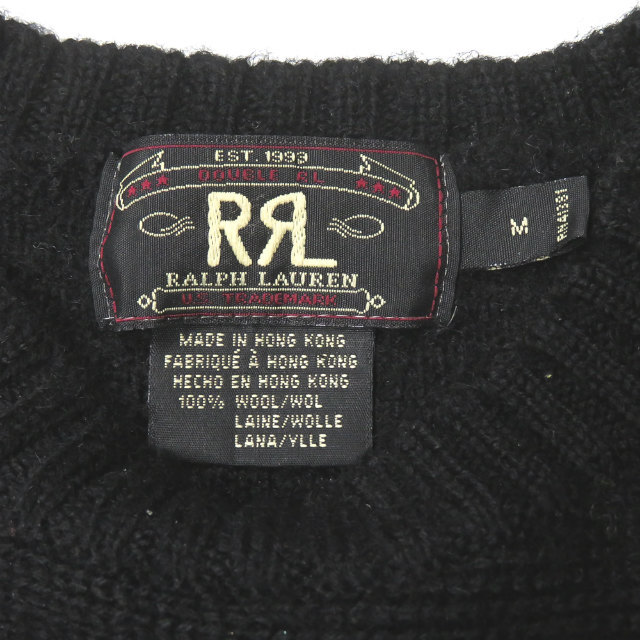 RRL(ダブルアールエル)のRRL ダブルアールエル Snowflake Knit Sweater 雪柄クルーネックニット M ブラック セーター 長袖 プルオーバー トップス【中古】【RRL】 メンズのトップス(ニット/セーター)の商品写真