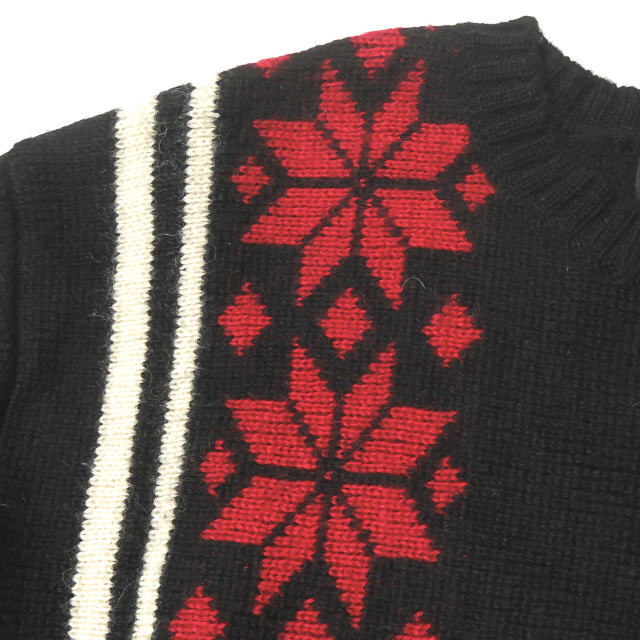 RRL(ダブルアールエル)のRRL ダブルアールエル Snowflake Knit Sweater 雪柄クルーネックニット M ブラック セーター 長袖 プルオーバー トップス【中古】【RRL】 メンズのトップス(ニット/セーター)の商品写真