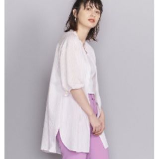 ビューティアンドユースユナイテッドアローズ(BEAUTY&YOUTH UNITED ARROWS)のスタンドカラー　ストライプシャツ(シャツ/ブラウス(長袖/七分))