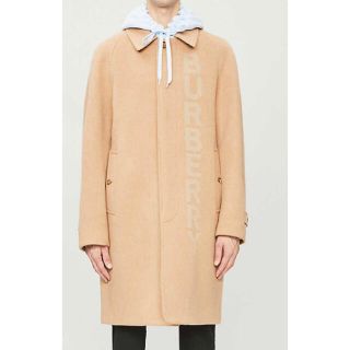 バーバリー(BURBERRY)のBURBERRY ロゴ カムデン ウール＆カシミア コート キャメル 新品(ステンカラーコート)