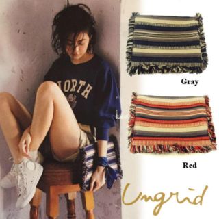 アングリッド(Ungrid)のフリンジクラッチグレー(クラッチバッグ)