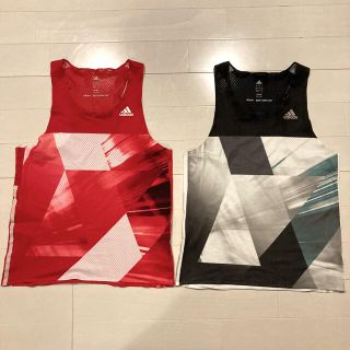 アディダス(adidas)のアディダス adizero ランニングシャツ シングレット Lサイズ 2枚セット(ウェア)