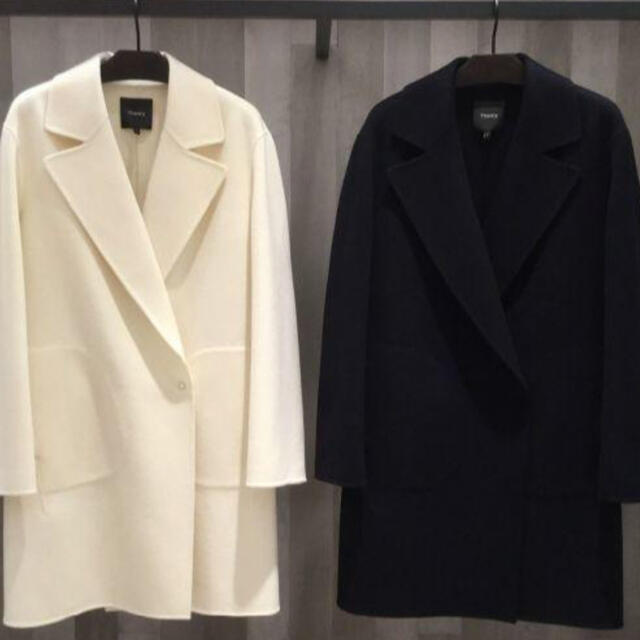 名作 theory - セオリー ダブルフェイス チェスターコート 購入激安商品 Theory セオリー ウール ダウン チェスターコート ブラック P ダウンジャケット