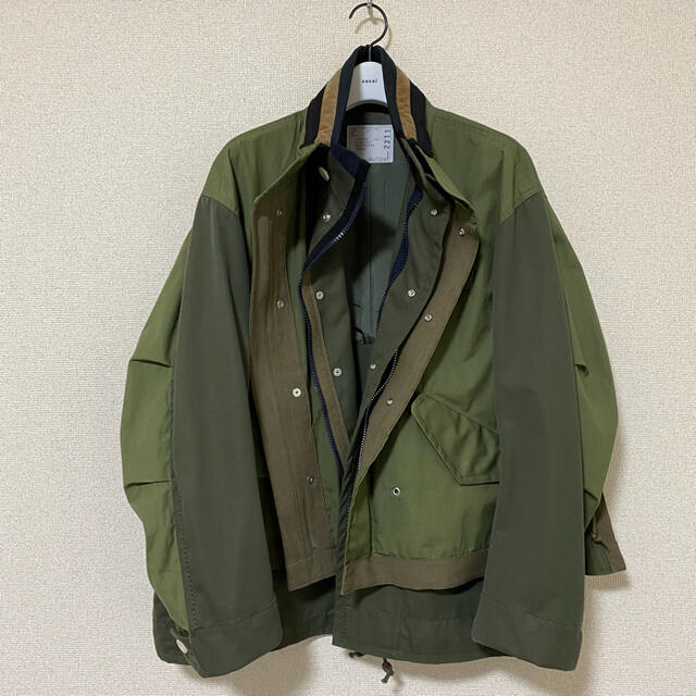 激安通販の - sacai sacai size1 ファブリックコンボジャケット