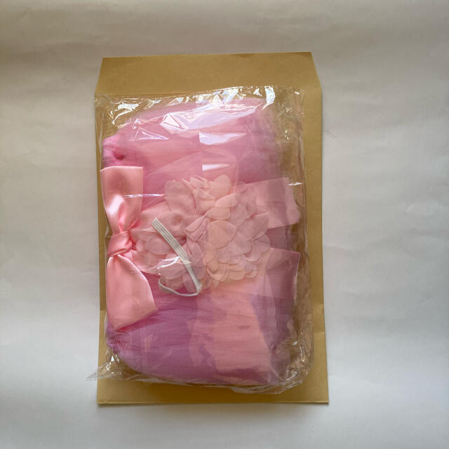 ベビーコスチューム ニューボーンフォト チュチュ ヘアバンド セット ピンク キッズ/ベビー/マタニティのベビー服(~85cm)(セレモニードレス/スーツ)の商品写真