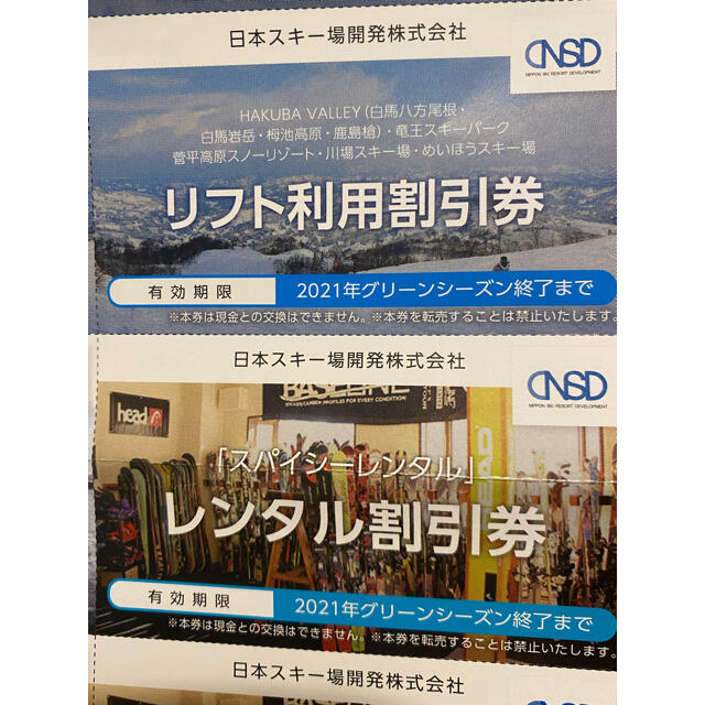 日本駐車場開発株主優待券 スキー場、駐車場割引券 チケットの施設利用券(スキー場)の商品写真