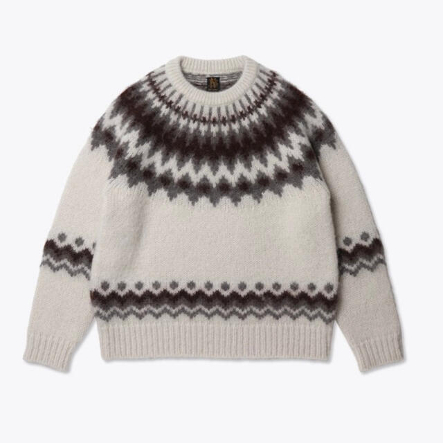 トップスBATONER  Men MOHAIR NORDIC CREW NECK