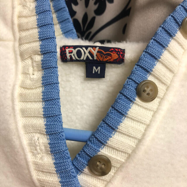 Roxy(ロキシー)のROXY ワンピース　M 白×ブルー　裏起毛 レディースのワンピース(ミニワンピース)の商品写真