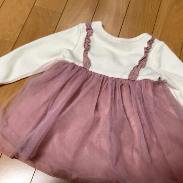 しまむら(シマムラ)の最終お値下　しまむら　レースチュニック キッズ/ベビー/マタニティのベビー服(~85cm)(シャツ/カットソー)の商品写真