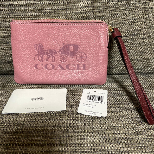 COACH(コーチ)のCOACH コーチ  小物入れ　ポーチ ローズ  4413 IMROL 馬車 レディースのファッション小物(ポーチ)の商品写真