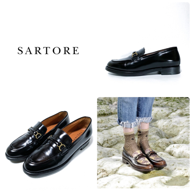 美品 定8.7万 サルトル SARTORE ローファー 35 22.5 ビット 買取