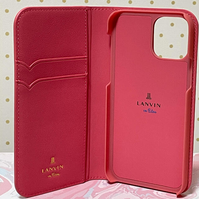LANVIN en Bleu - iPhone12 LANVIN ケース コーラルピンクの通販 by ぽ 