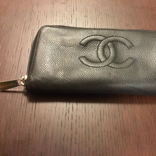 シャネル(CHANEL)の本物 シャネル キャビアスキン 長財布 ママさん専用(財布)