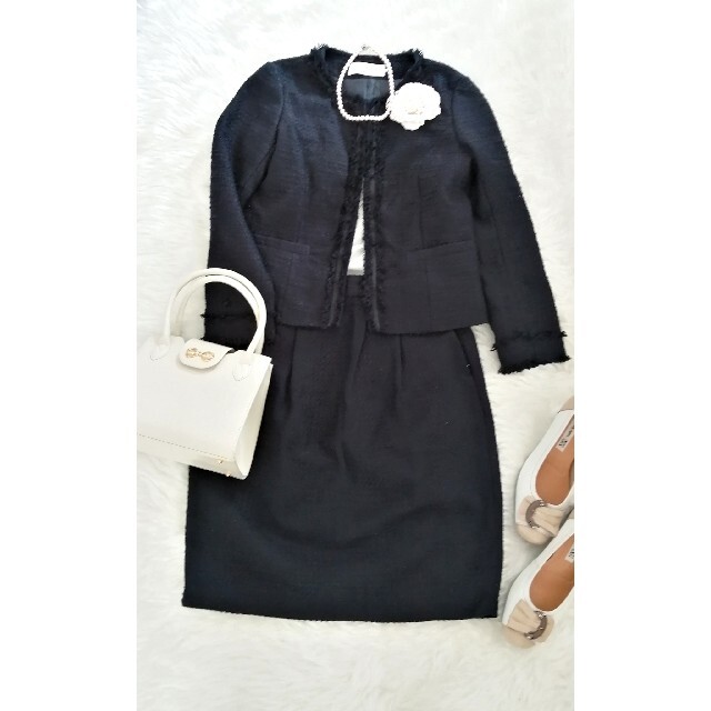chocol raffine robe(ショコラフィネローブ)のショコラフィネローブ フォーマルスーツセット　Ｓ　7号　紺色　卒園式　卒業式 レディースのフォーマル/ドレス(スーツ)の商品写真