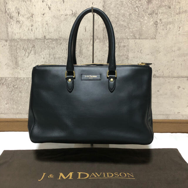 新品同様】Ju0026M DAVIDSON レザーハンドバッグ ブラック 保存袋付き-