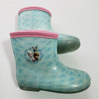 ディズニー(Disney)の長靴　アナと雪の女王　ディズニー　18cm　水色　シルバーラメ(長靴/レインシューズ)