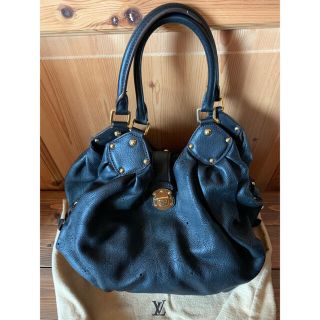 ルイヴィトン(LOUIS VUITTON)の【美品】 ヴィトン マヒナ L ショルダーバッグ ブラック ノワール(トートバッグ)