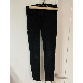 ザラ(ZARA)の【ZARA】デニム スキニーパンツ 34 ジーンズ カットオフ　黒/ブラック(デニム/ジーンズ)