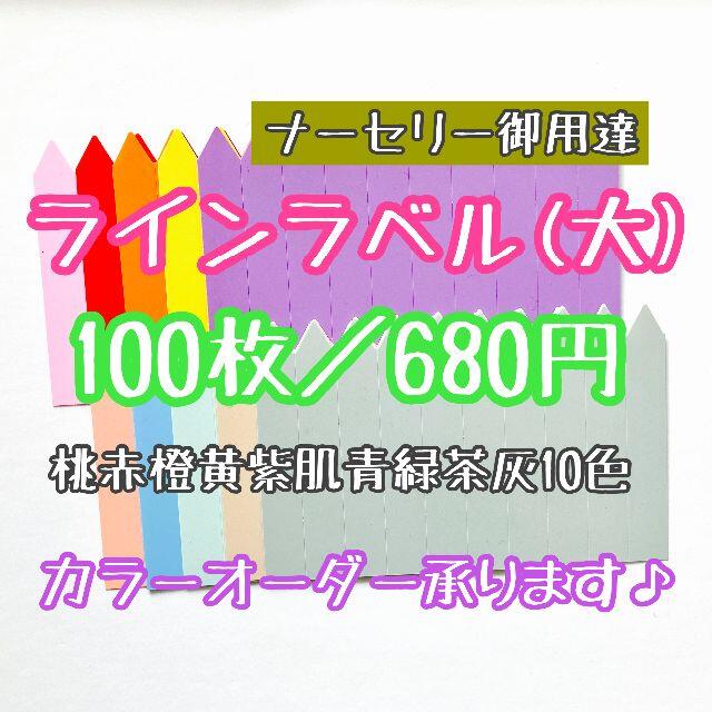 ◎100枚◎ 10色 (大) ラインラベル 園芸ラベル カラーラベル ハンドメイドのフラワー/ガーデン(プランター)の商品写真