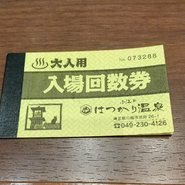 小江戸はつかり温泉 回数券 9枚セット