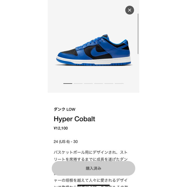 NIKE(ナイキ)のNIKE DUNK LOW HYPER COBALT ナイキ ダンク コバルト メンズの靴/シューズ(スニーカー)の商品写真