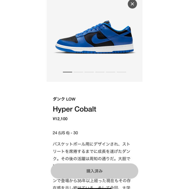 【レアサイズ】Nike dunk low hyper cobalt 25.5cm