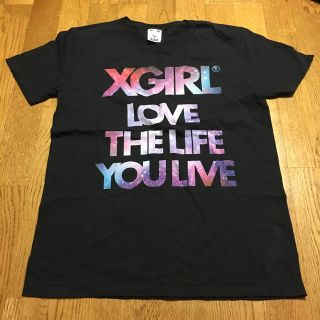 エックスガール(X-girl)のxgirl 黒 宇宙柄 Ｔシャツ(Tシャツ(半袖/袖なし))