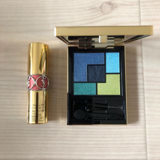 イヴサンローランボーテ(Yves Saint Laurent Beaute)のイヴ・サンローラン ルージュ ヴォリュプテ シャイン&アイシャドウ 新品未使用(口紅)