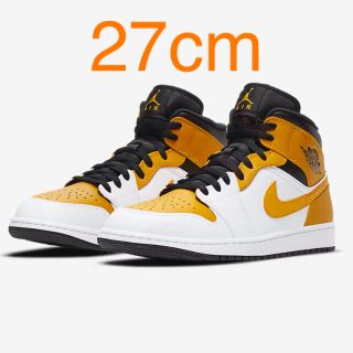 ナイキ(NIKE)のNIKE ナイキ　エアジョーダン1MID ユニバーシティゴールド　27cm(スニーカー)