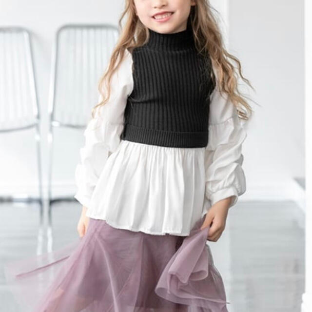 fifth(フィフス)のfifth レイヤード　ニット　子供　キッズ キッズ/ベビー/マタニティのキッズ服女の子用(90cm~)(ニット)の商品写真