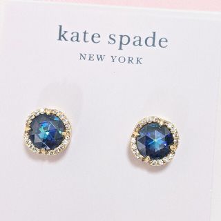 ケイトスペードニューヨーク(kate spade new york)の【新品】kate spade ケイトスペード ピアス ブルーザットスパークルパヴ(ピアス)