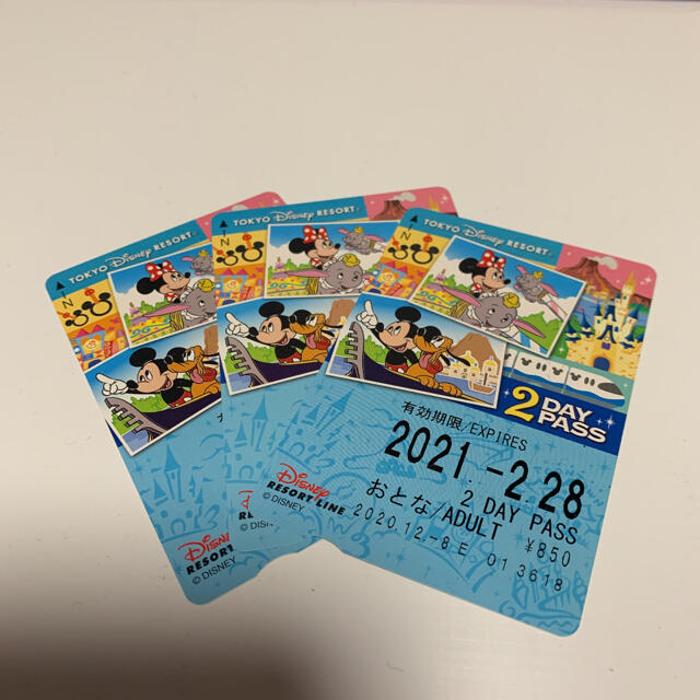 Disney(ディズニー)のディズニーリゾートライン2DAYPASS チケットの施設利用券(遊園地/テーマパーク)の商品写真