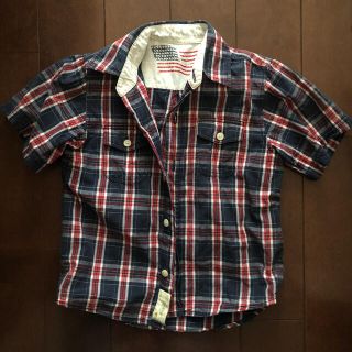 オシュコシュ(OshKosh)のオシュコシュ  半袖　シャツ　95 100 110  チェック　紺　赤　(Tシャツ/カットソー)