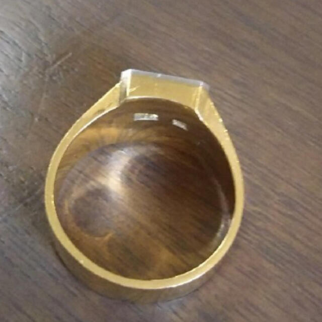 純金　プラチナ　印台　リング メンズのアクセサリー(リング(指輪))の商品写真