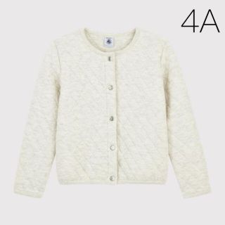 プチバトー(PETIT BATEAU)の新品未使用  プチバトー チュビック キルティング カーディガン 4ans   (カーディガン)