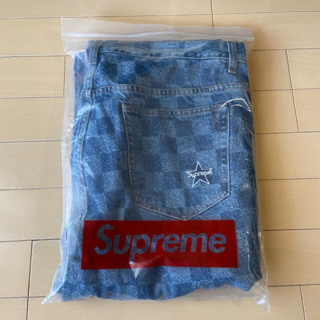 supreme regular jean washed checkerboardパンツ