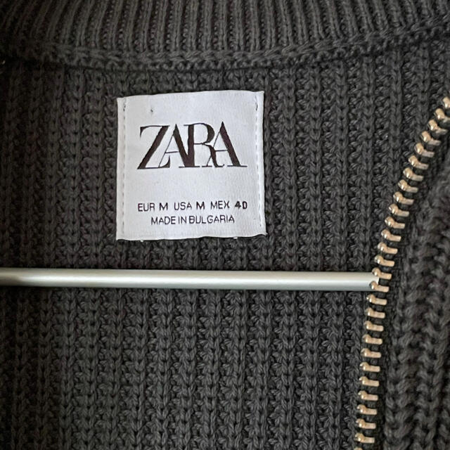 ZARA(ザラ)のZara ドライバーズニット　カーキ　Mサイズ メンズのトップス(カーディガン)の商品写真