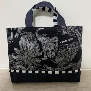 ネリエル様専用！ハンドメイド レッスンバッグ  恐竜 シルバー 男の子(バッグ/レッスンバッグ)