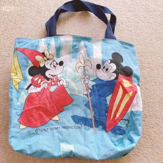 ディズニー(Disney)のハンドメイドディズニーヴィンテージ生地使用リバーシブルトートバッグミッキーミニー(バッグ)