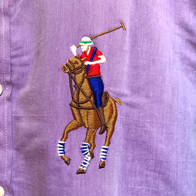 POLO RALPH LAUREN(ポロラルフローレン)のPolo ポロラルフローレン ビックポニー 刺繍ロゴ チェック柄 長袖シャツ 紫 メンズのトップス(シャツ)の商品写真